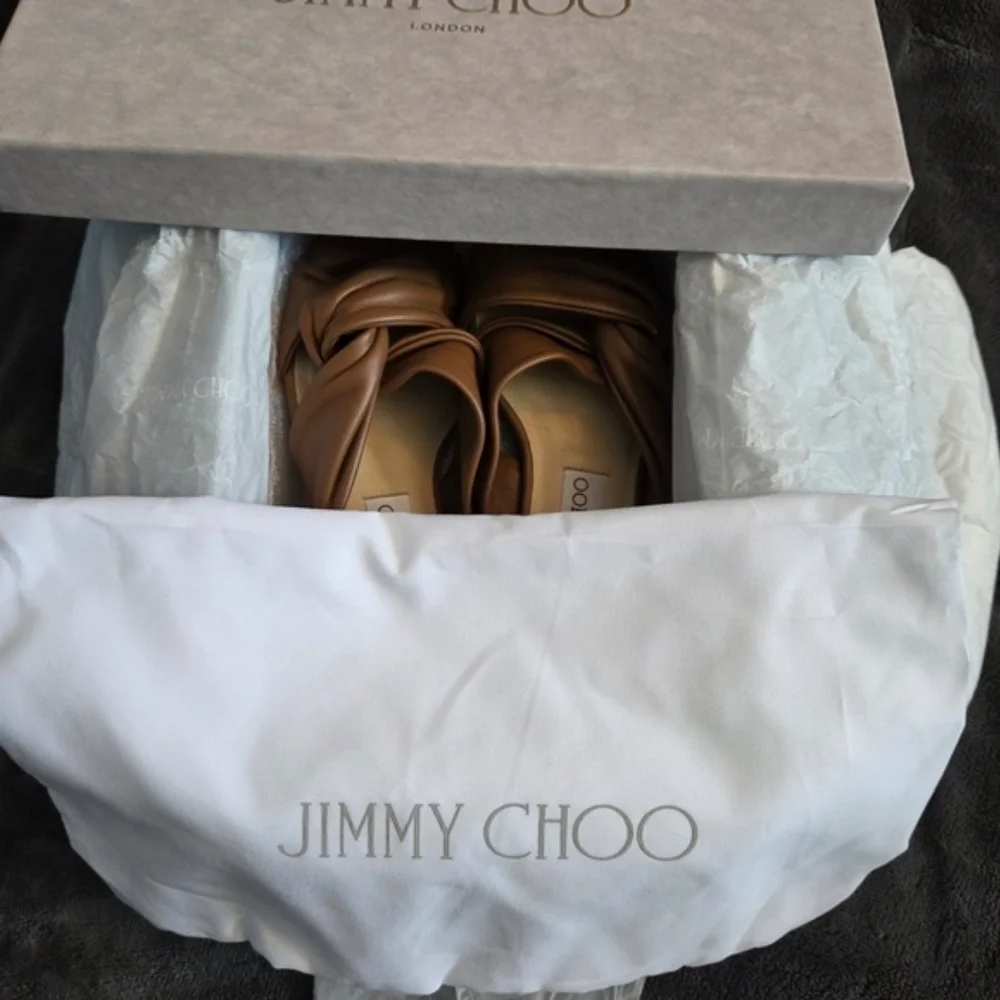 Jimmy Choo Brown Leather Mules - Picture 6 of 7